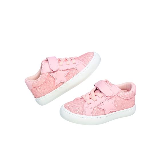 FabKids Pink Glitter Star Sneakers - Toddler Size 8 - Picture 2 of 10